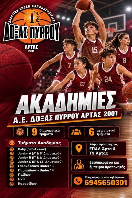 Ακαδημίες Α.Ε. Δόξας Πύρρου Άρτας 2001